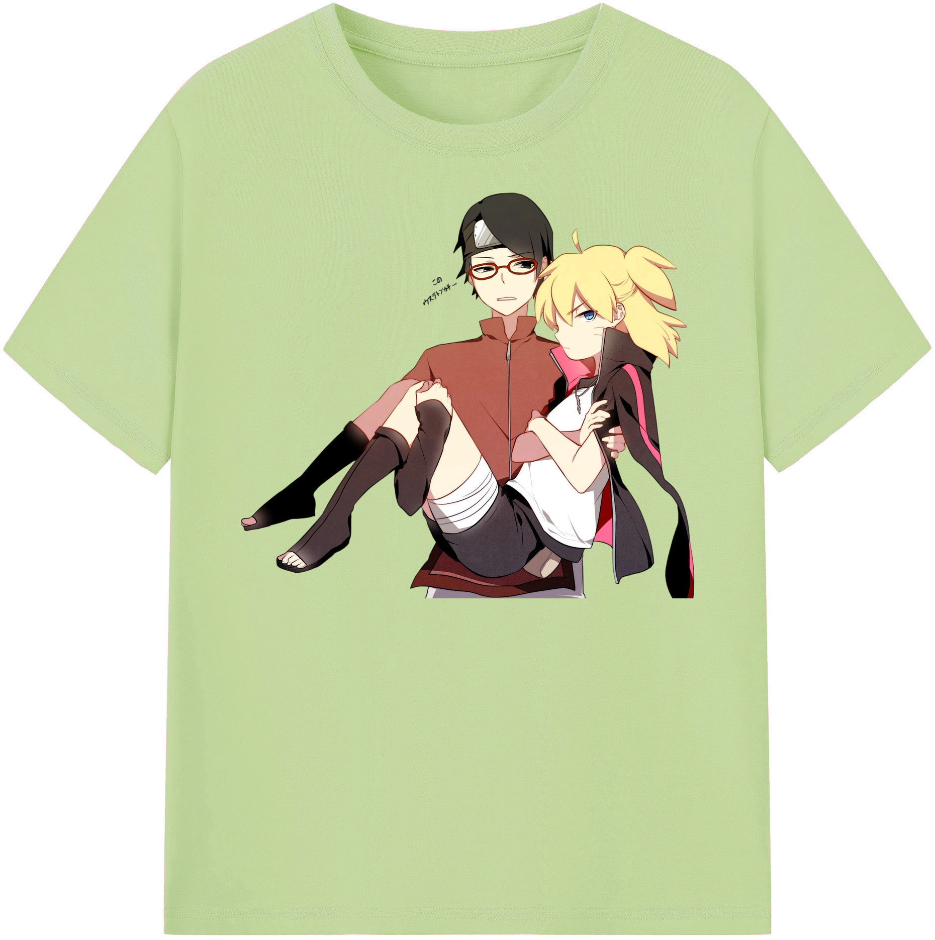 （画像用） NARUTO -ナルト- うちは サラダ Uchiha Sarada 綿100％半袖Tシャツ（フロントプリント）